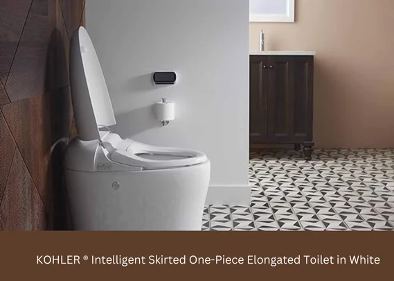 KOHLER  Intelligent Skirted One-Piece Elongated Toilet in White.webp